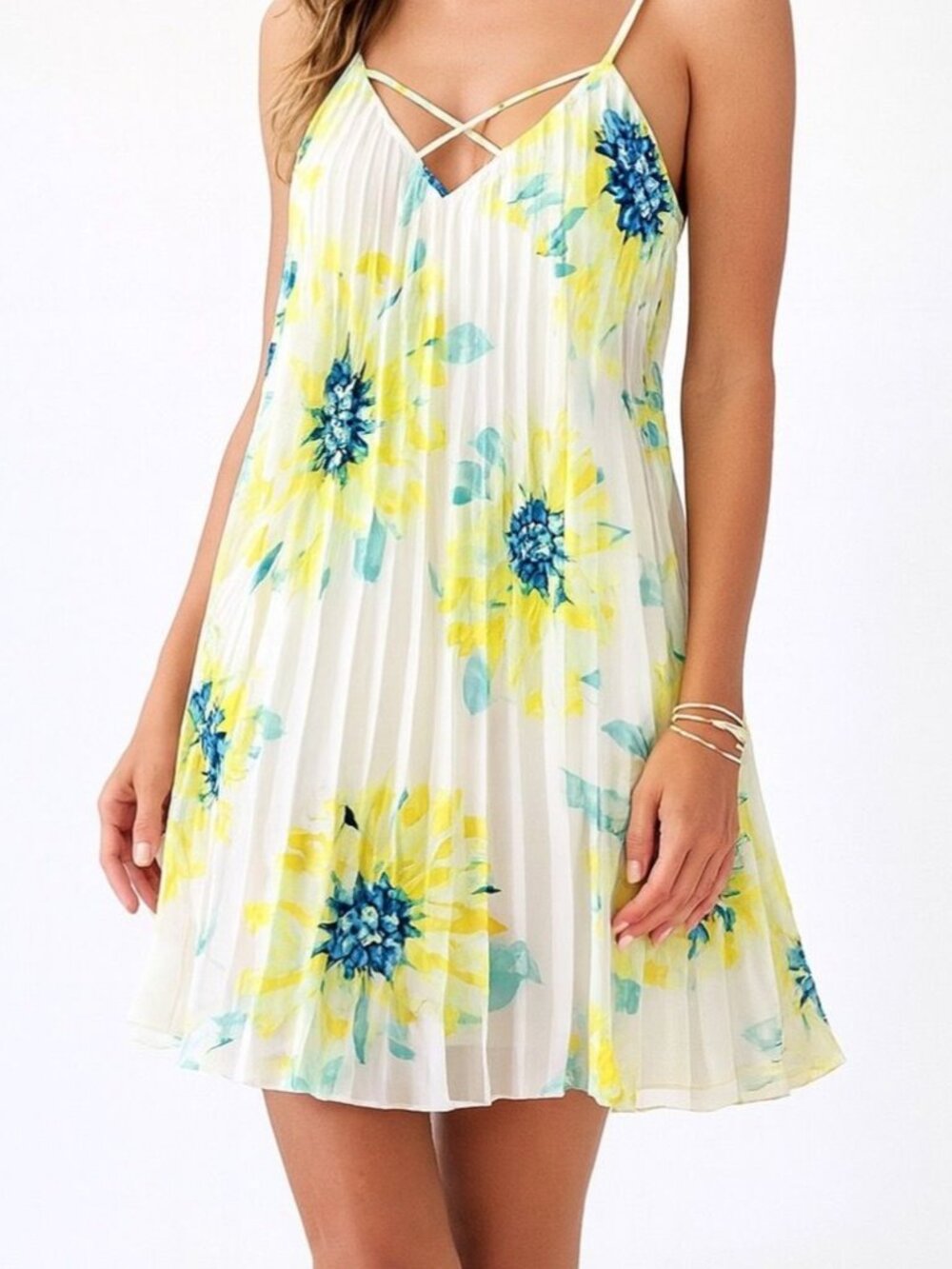 Guess | XS | Floral Pleated Mini Dress